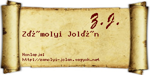 Zámolyi Jolán névjegykártya